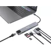Equip USB-C 8 viename daugiafunkcis adapteris, laidinis, USB Type-C, 100 W, 1000 Mbit/s, 1000BASE-T, IEEE 802.3ab