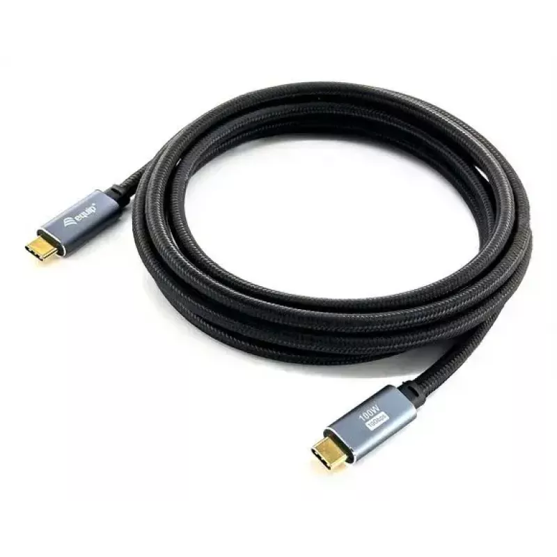 USB C į C kabelis EQUIP 3,0 m — USB 3.2 Gen 2 (10 Gbps), PD100W, 4K/60Hz, juodas