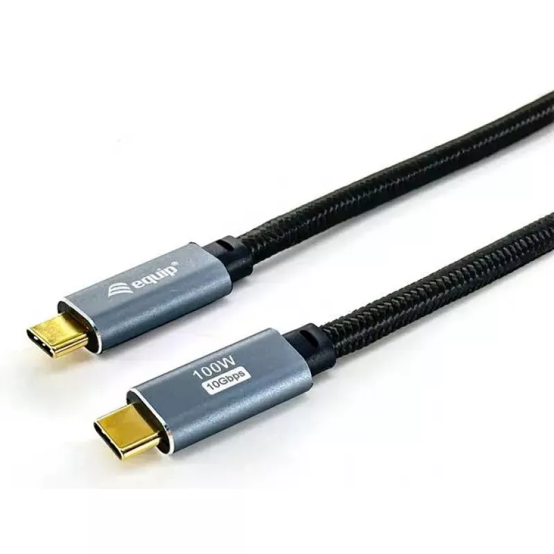 USB C į C kabelis EQUIP 3,0 m — USB 3.2 Gen 2 (10 Gbps), PD100W, 4K/60Hz, juodas