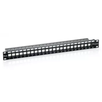 Equip 24 prievadų keystone Cat.6 neekranuotas pataisymo skydelis, juodas