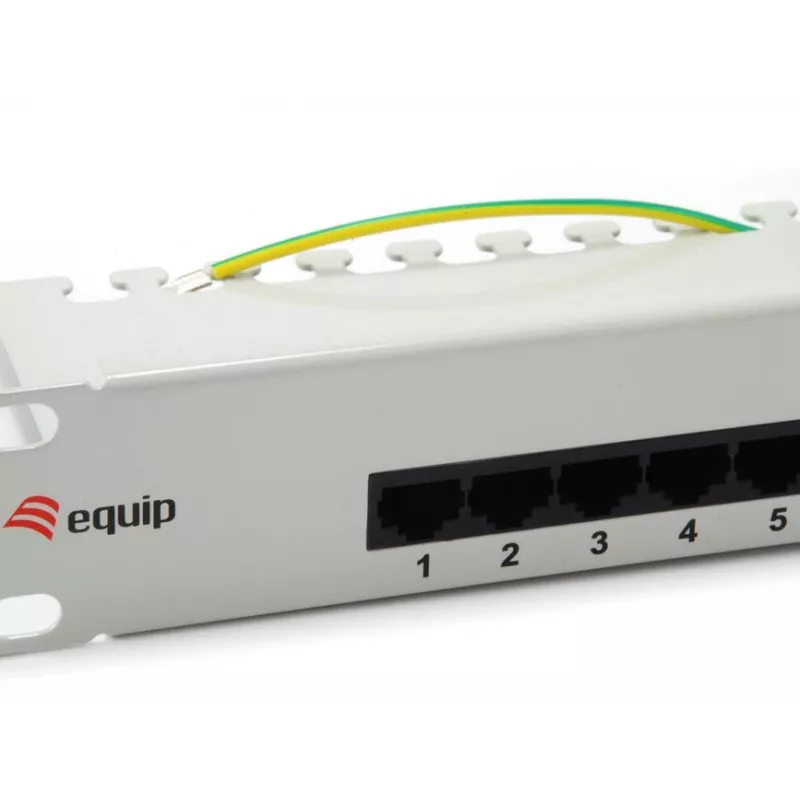 “Equip” 25 prievadų Cat.3 RJ45 ISDN pataisų skydelis, šviesiai pilkas