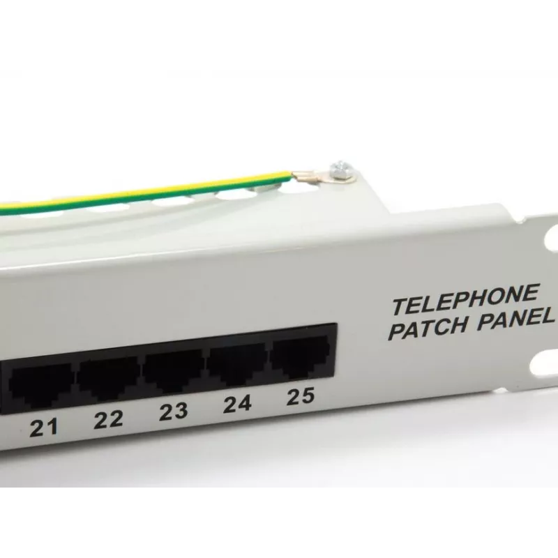 “Equip” 25 prievadų Cat.3 RJ45 ISDN pataisų skydelis, šviesiai pilkas