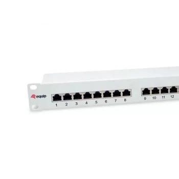 Equip 24 prievadų Cat.6 ekranuotas pataisymo skydelis, šviesiai pilkas