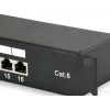 Equip 16 prievadų Cat.6 ekranuotas pataisų skydelis, juodas, 10/100/1000Base-T(X), Gigabit Ethernet, 1000 Mbit/s, RJ-45, Cat6, montavimas stove