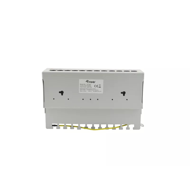 Equip 12 prievadų Cat.6 stalinis pataisos skydelis, šviesiai pilkas, 10/100/1000Base-T(X), Gigabit Ethernet, 1000 Mbit/s, RJ-45, Cat6, 1U