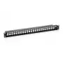 Equip 24 prievadų Keystone Cat.6 ekranuotas pataisos skydelis, juodas, Cat6, montavimas stove, 1U, juodas, 92,5 mm, 483 mm