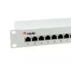 Equip 12 prievadų Cat.6 ekranuotas pataisų skydas, šviesiai pilkas, Gigabit Ethernet, 1000 Mbit/s, RJ-45, Cat6, Cat6e, 1U, Pilka
