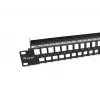 Equip 48 prievadų Keystone Cat.6 neekranuotas pataisų skydelis, juodas, RJ-45, Cat6, 1U, juodas, plienas, REACH, RoHS