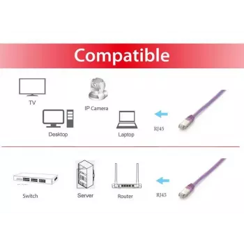 Tinklo kabelis Equip Cat.6A Platinum S/FTP RJ-45 5m Violetinis