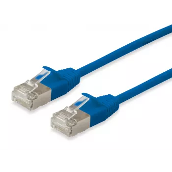 Tinklo kabelis Equip Cat.6A F/FTP plonas komutacinis kabelis RJ-45 0,5 m mėlynas