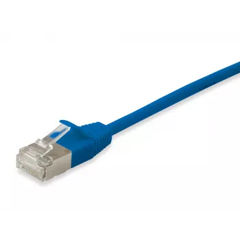 Tinklo kabelis Equip Cat.6A F/FTP plonas komutacinis kabelis RJ-45 0,5 m mėlynas