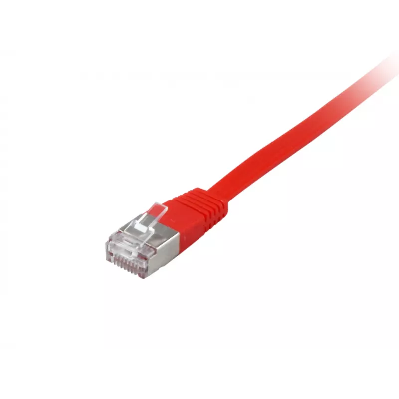 Tinklo kabelis Equip Cat.6A U/FTP plokščias komutacinis kabelis RJ-45 1,0 m raudonas