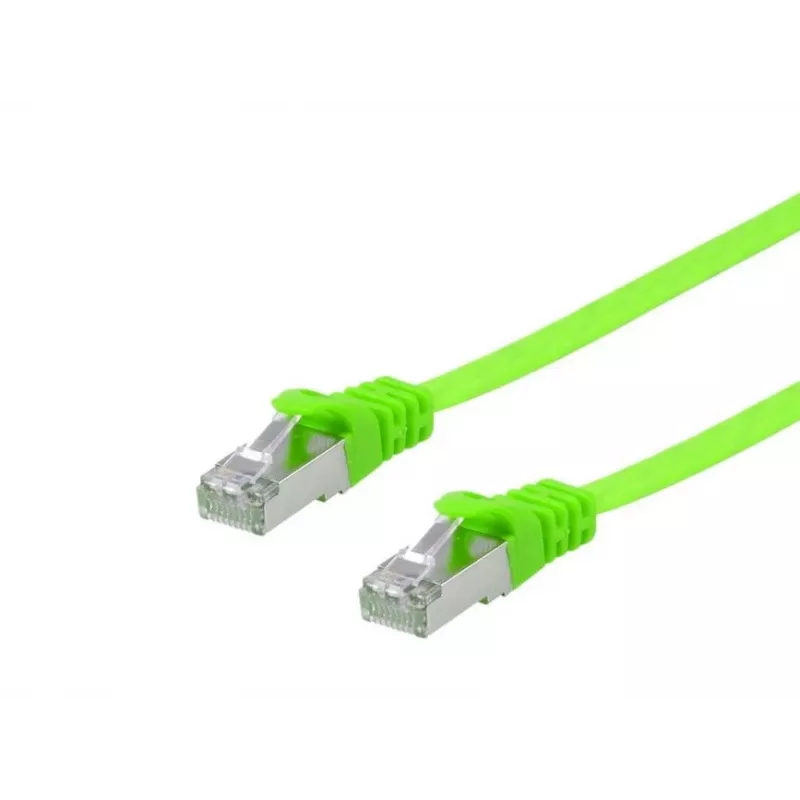 tinklo kabelis Equip Cat.6A U/FTP plokščias komutacinis kabelis RJ-45 1m Green