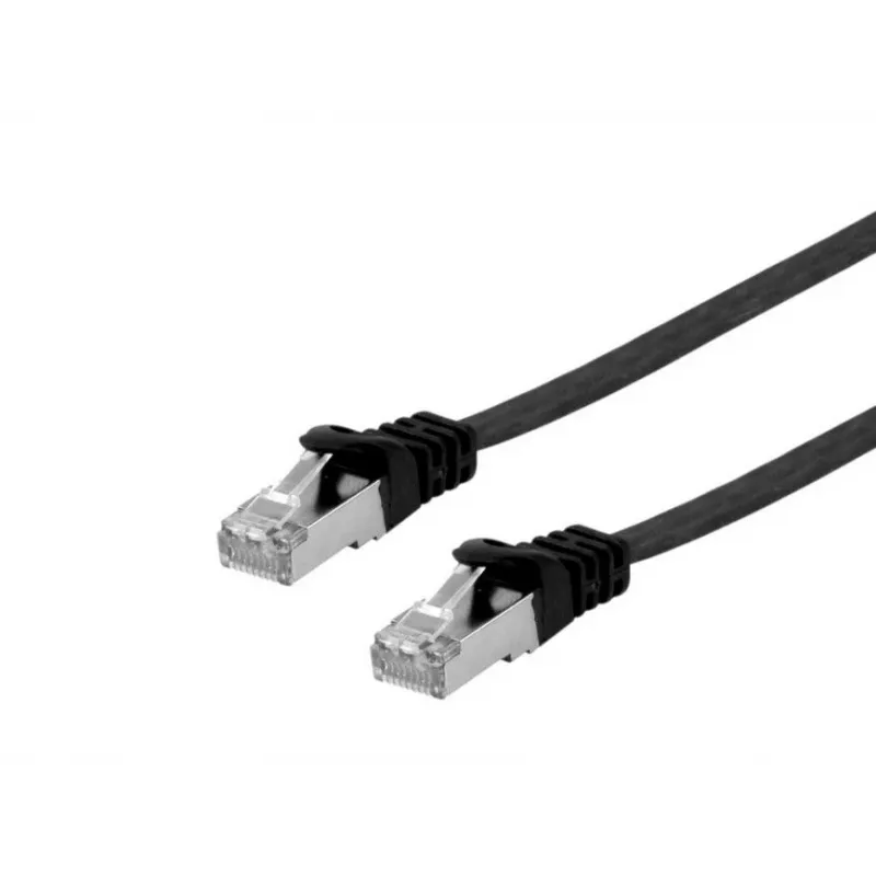Equip Cat.6A U/FTP plokščias pataisymo laidas, 2,0 m, juodas