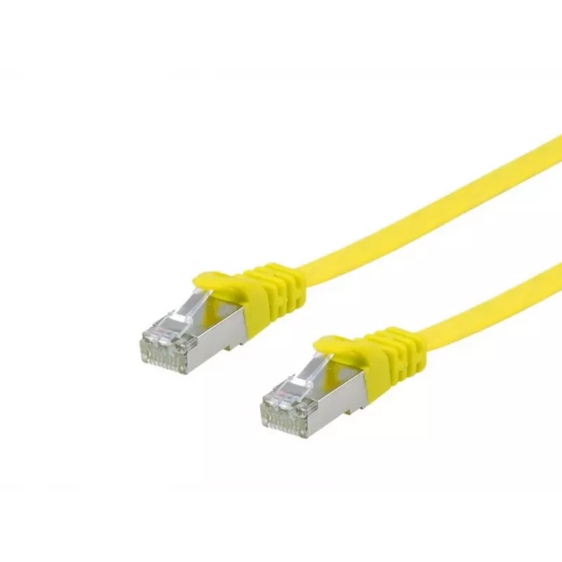Equip Cat.6A U/FTP plokščias pataisymo laidas, 10,0 m, geltonas