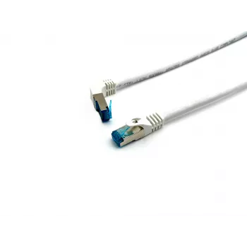 Equip Cat.6A S/FTP plėstinis laidas, kampinė į tiesią RJ-45 jungtį, 1,0 m, baltas