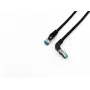 Equip Cat.6A S/FTP komutacinis kabelis, kampinė į tiesią jungtį, 0,5 m, juodas