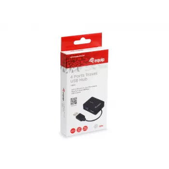 Equip 128952 sąsajos šakotuvas USB 2.0 480 Mbit/s Juodas
