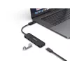 4 prievadų USB 3.2 Gen 1 šakotuvas Equip su USB-C adapteriu, juodas, 5000 Mbit/s