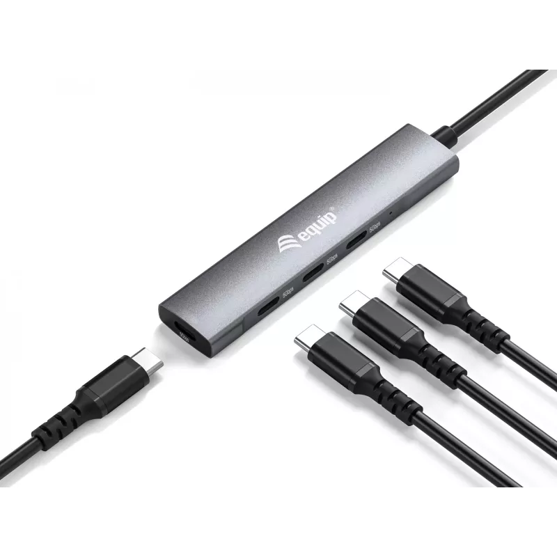 Equip USB-C 4 prievadų USB 3.2 Gen 1 šakotuvas
