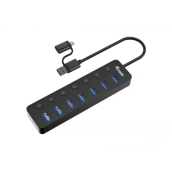 USB Hub Equip 7-Port USB 3.2 Gen 1 Hub with Power Adapter