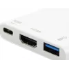 USB Type C prie HDMI moteriškos / USB A moteriškos / PD adapteris Equip 133461