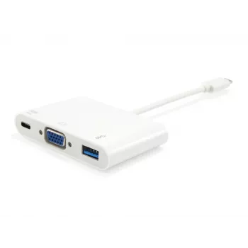 USB Type C į VGA lizdą / USB A lizdą / PD adapteris Equip 133462
