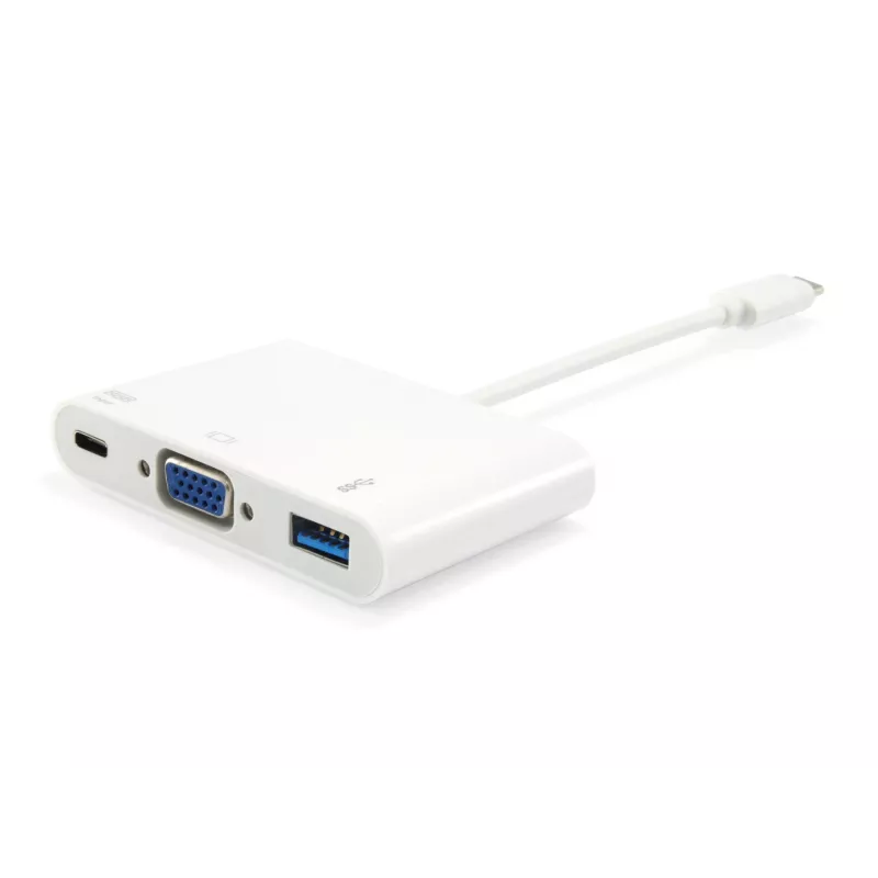 USB Type C į VGA lizdą / USB A lizdą / PD adapteris Equip 133462