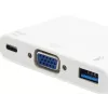 USB Type C į VGA lizdą / USB A lizdą / PD adapteris Equip 133462