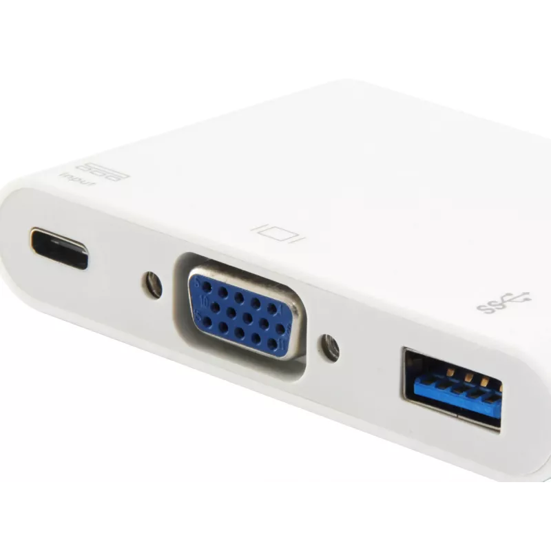 USB Type C į VGA lizdą / USB A lizdą / PD adapteris Equip 133462