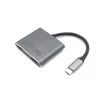 Equip USB-C 4 in 1 Dual HDMI Adapter, USB 3.2 Gen 1 (3.1 Gen 1) Type-C, sidabrinis, 4K Ultra HD, 30 Hz, HDMI, aliuminis