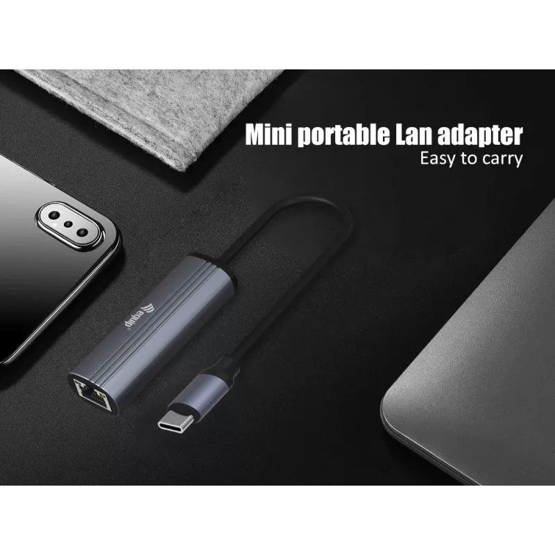 Equip USB-C į RJ45 Gigabit tinklo + PD adapteris USB Type-C 100W