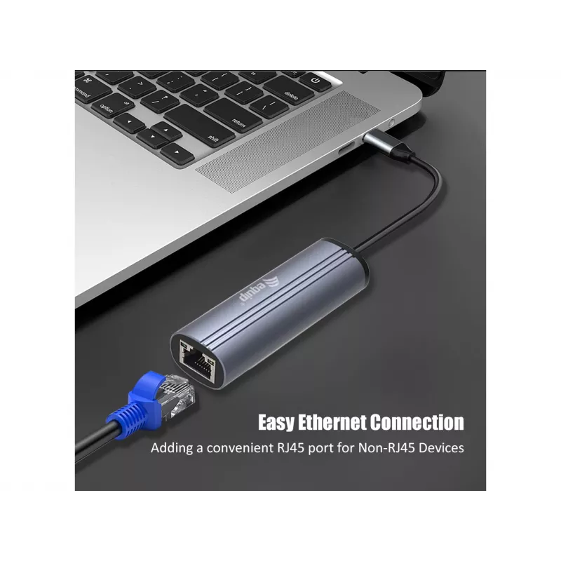 Equip USB-C į RJ45 Gigabit tinklo + PD adapteris USB Type-C 100W