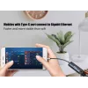 Equip USB-C į RJ45 Gigabit tinklo + PD adapteris USB Type-C 100W