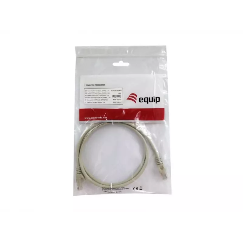 Equip Cat.6 U/UTP komutacinis kabelis, 1 m, smėlio spalvos, 1 m, Cat6, U/UTP (UTP), RJ-45, RJ-45, smėlio