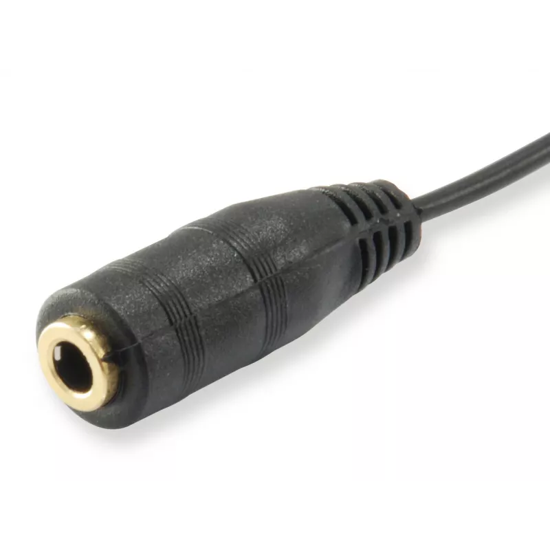 Equip garso skirstytuvas, juodas, 3,5 mm, 2 x 3,5 mm, lizdas, kištukas, PVC