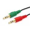 Equip garso skirstytuvas, juodas, 3,5 mm, 2 x 3,5 mm, lizdas, kištukas, PVC