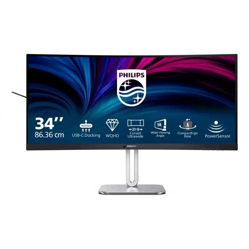 Philips 5000 serijos 34B2U5600C/00 kompiuterio monitorius 86,4 cm (34 colių) 3440 x 1440 pikselių Dual QHD LCD pilkas
