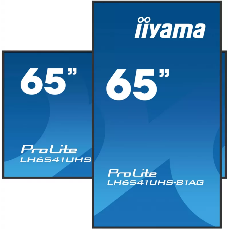 „iiyama LH6541UHS-B1AG“ reklaminis ekranas 163,8 cm (64,5 col.) LCD 500 cd/m² 4K Ultra HD juodas 24/7