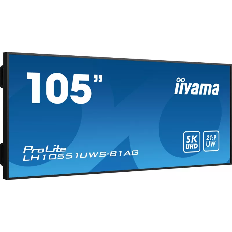 IIYAMA LH10551UWS-B1AG reklaminis ekranas Skaitmeninis reklaminis plokščiasis ekranas 2.67 m (105 col.) LED 500 cd/m² itin platus 5K HD juodas 24/7