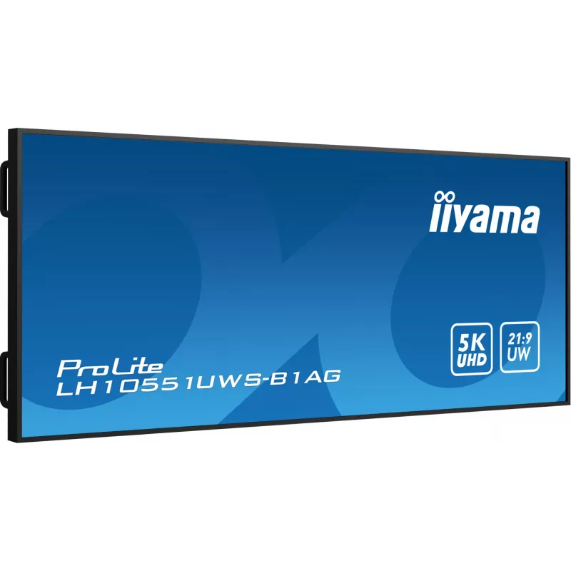 IIYAMA LH10551UWS-B1AG reklaminis ekranas Skaitmeninis reklaminis plokščiasis ekranas 2.67 m (105 col.) LED 500 cd/m² itin platus 5K HD juodas 24/7