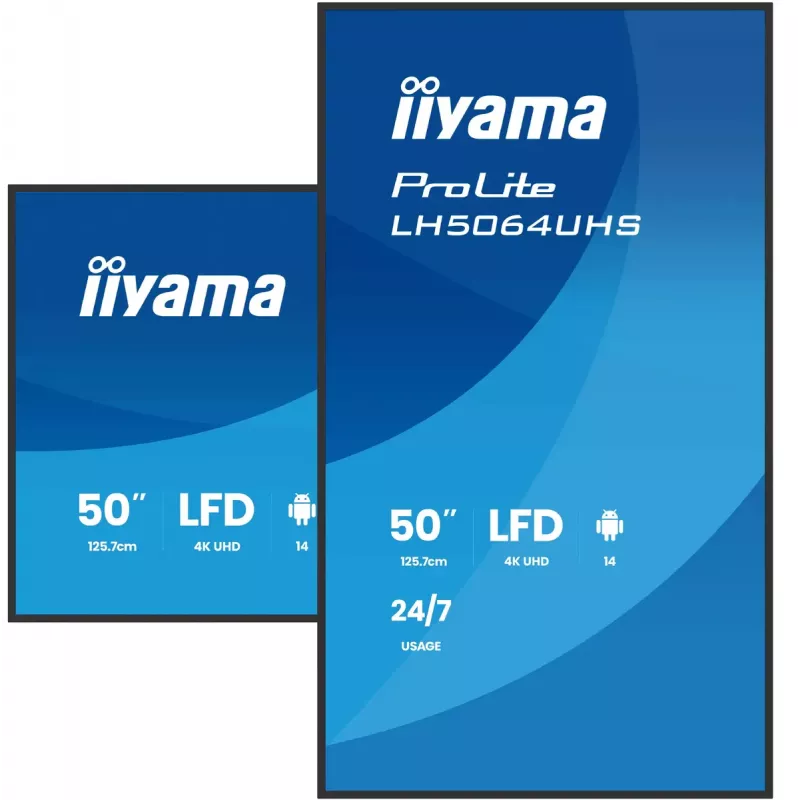 Skaitmeninės reklamos plokščiasis ekranas iiyama LH5564UHS-B1AG 55 colių 4K Ultra HD