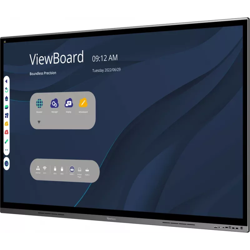 Viewsonic IFP7562 interaktyvus plokščiasis ekranas 190,5 cm (75 colių) LED Wi-Fi 350 cd/m² 4K Ultra HD juodas Liečiamas ekranas Įmontuotas procesorius Android