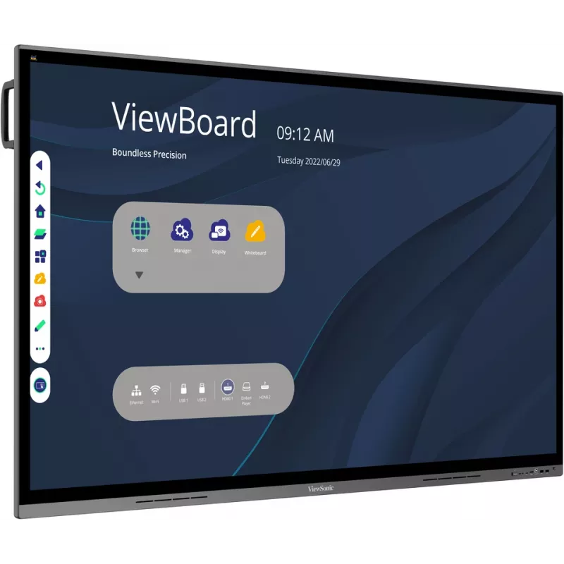 Viewsonic IFP7562 interaktyvus plokščiasis ekranas 190,5 cm (75 colių) LED Wi-Fi 350 cd/m² 4K Ultra HD juodas Liečiamas ekranas Įmontuotas procesorius Android