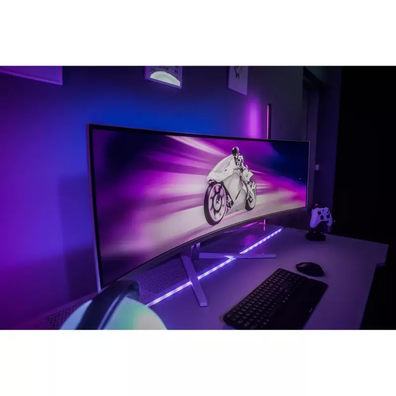 Philips Evnia 8000 49M2C8900/00 kompiuterio monitorius 124,2 cm (48,9 colio) 5120 x 1440 pikselių Dual QHD QD-OLED Baltas