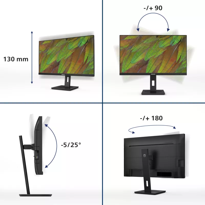 Philips 3000 serijos 27B1U3900/00 kompiuterio monitorius 68.6 cm (27 colių) 3840 x 2160 pikselių 4K Ultra HD LCD juodas