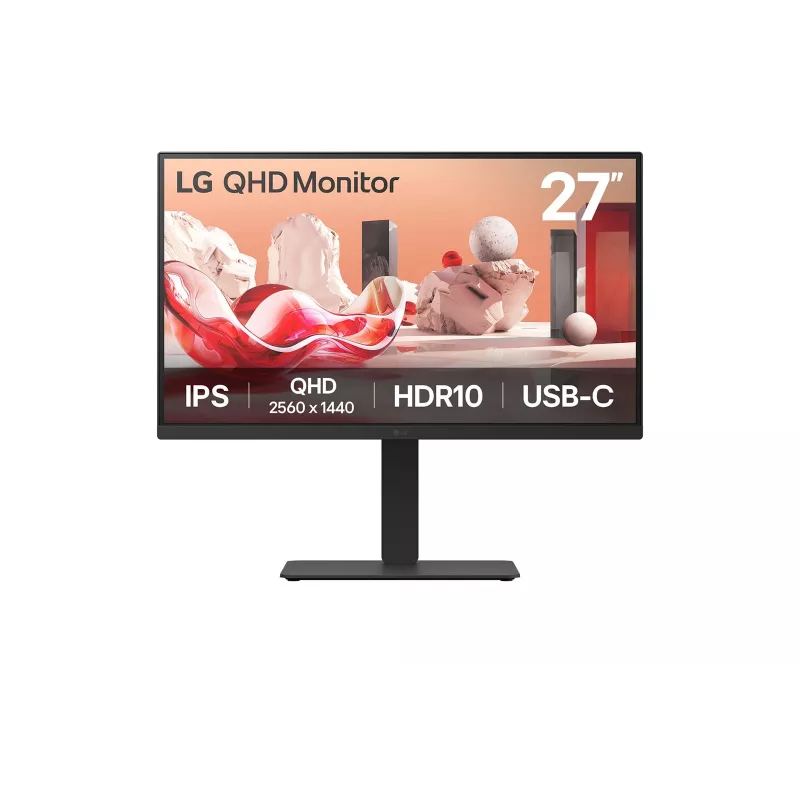 LG 27BA75QB-B.AEU kompiuterio monitorius 68,6 cm (27 colių) 2560 x 1440 pikselių Wide Quad HD LED juodas