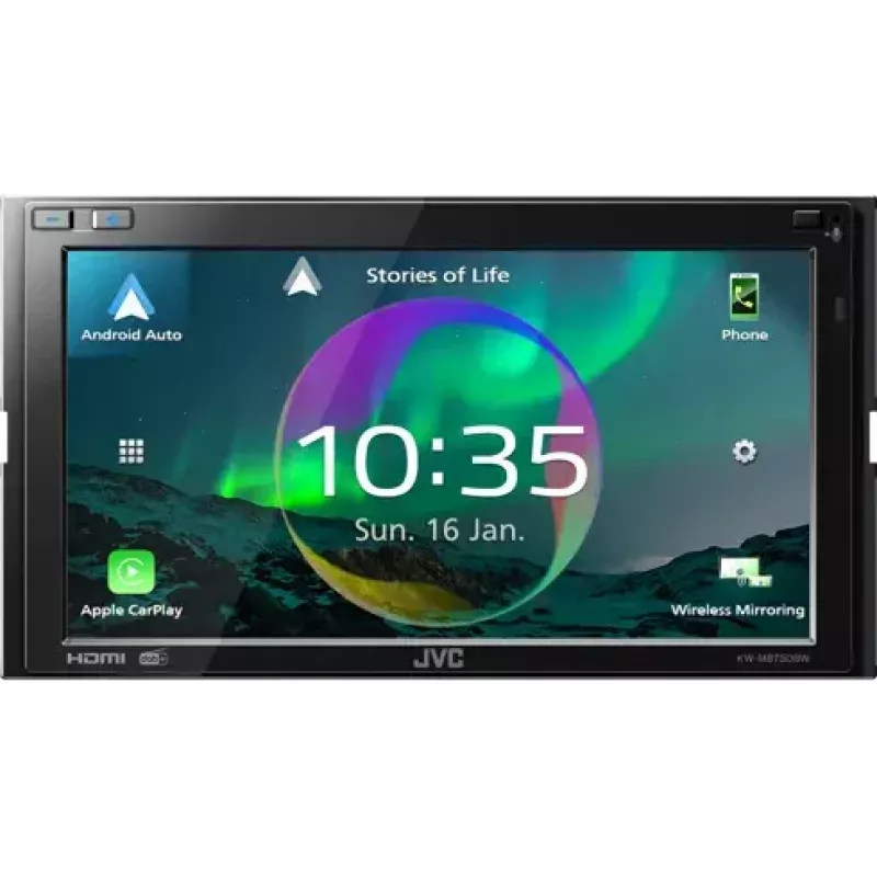 JVC KW-M875DBW automobilio medijos imtuvas Juoda Wi-Fi 180 W Bluetooth