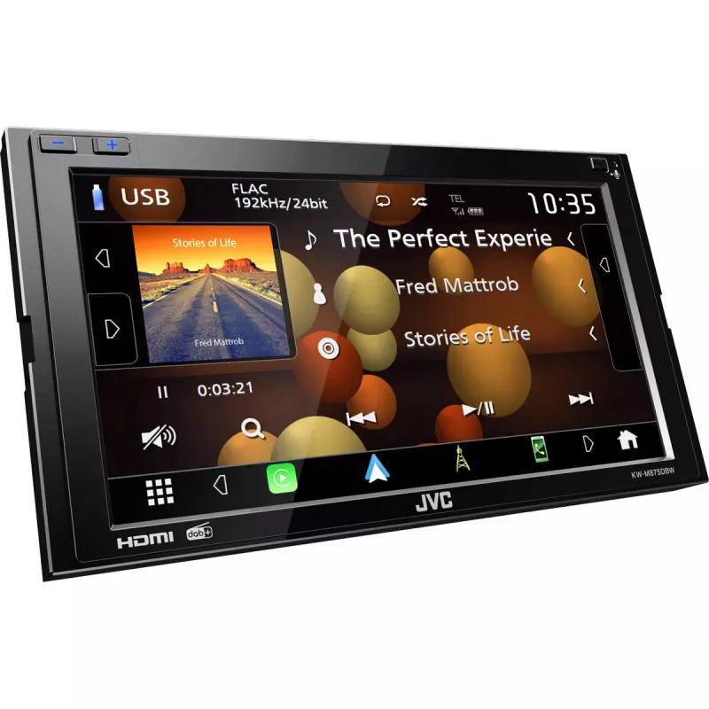 JVC KW-M875DBW automobilio medijos imtuvas Juoda Wi-Fi 180 W Bluetooth
