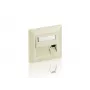 Equip 3 prievadų vokiška rozetė, gryna balta, balta, ABS sintetika, aliuminis, įprastinis, bet koks prekės ženklas, RJ-45, 80 mm